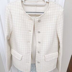 New 100% Wool Hand Made Tweed Short Coat Jacket